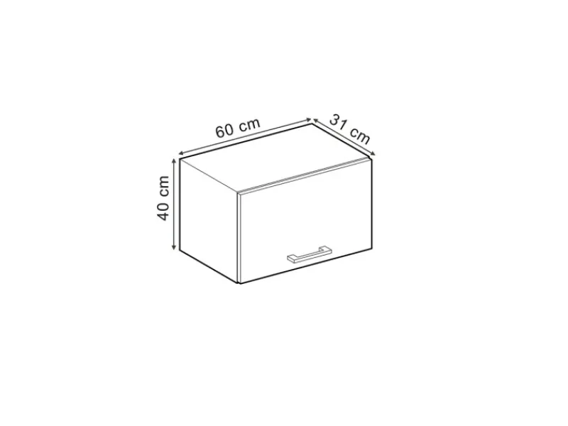 Küchenschränke<Vicco Hängeschrank R-Line Hängender Küchenschrank Bordeaux Hochglanz/Anthrazit 60 cm Flach