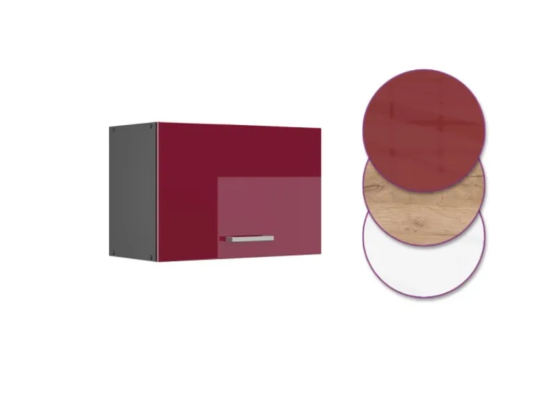 Küchenschränke<Vicco Hängeschrank R-Line Hängender Küchenschrank Bordeaux Hochglanz/Anthrazit 60 cm Flach