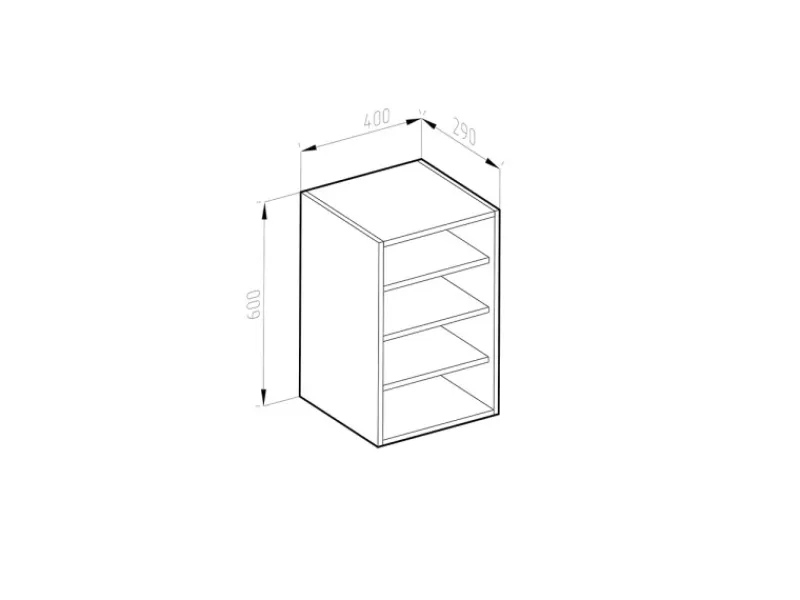 New Vicco Hängeschrank R-Line Offener Küchenschrank / 40 cm Weiß
