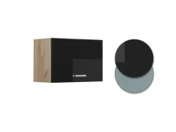 Best Vicco Hängeschrank R-Line Schwarz Hochglanz/Goldkraft Eiche 60 cm Flach Schwarz Glänzend