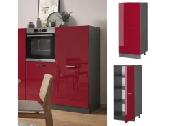 Küchenschränke<Vicco Hochschrank R-Line Küchenkommode Bordeaux Hochglanz/Anthrazit 60 cm