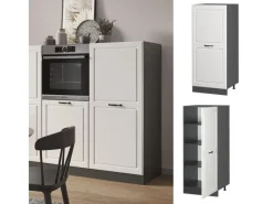 Küchenschränke<Vicco Hochschrank R-Line Küchenkommode Landhaus/Anthrazit 60 cm