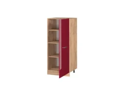 Küchenschränke<Vicco Hochschrank R-Line Küchenkommode Bordeaux Hochglanz/Goldkraft Eiche 60 cm