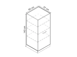 New Vicco Hochschrank R-Line Küchenkommode Artisan-Eiche/Anthrazit 60 cm Artisan Eiche