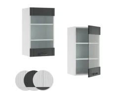 Online Vicco Küchenglasschrank Fame-Line Glashängeschrank Anthrazit/Weiß 40 cm Anthrazitgrau