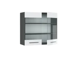 Küchenschränke<Vicco Küchenglasschrank Fame-Line Glashängeschrank Hochglanz/Anthrazit 80 cm