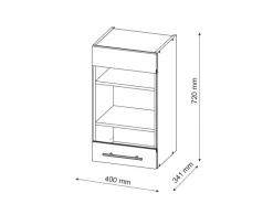 Vicco Küchenglasschrank Fame-Line Glashängeschrank Hochglanz/ 40 cm< Herde|Gefrierschränke