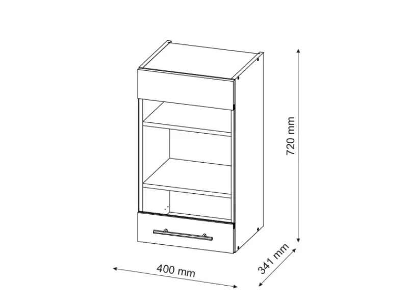 Vicco Küchenglasschrank Fame-Line Glashängeschrank Hochglanz/ 40 cm< Herde|Gefrierschränke