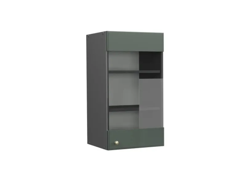 Küchenschränke<Vicco Küchenglasschrank Fame-Line Glashängeschrank Grün-Gold Landhaus/Anthrazit 40 cm