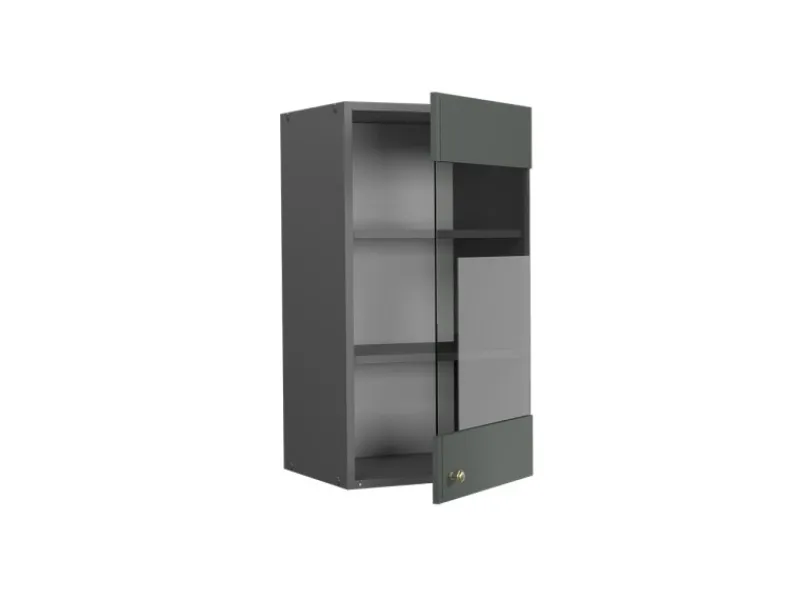 Küchenschränke<Vicco Küchenglasschrank Fame-Line Glashängeschrank Grün-Gold Landhaus/Anthrazit 40 cm