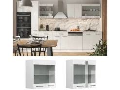 Küchenschränke<Vicco Küchenglasschrank R-Line Glashängeschrank Hochglanz/ 60 cm