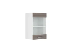 Küchenschränke<Vicco Küchenglasschrank R-Line Glashängeschrank Grau/Weiß 40 cm