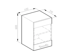 Küchenschränke<Vicco Küchenglasschrank R-Line Glashängeschrank Grau/Weiß 40 cm