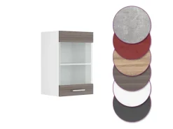 Küchenschränke<Vicco Küchenglasschrank R-Line Glashängeschrank Grau/Weiß 40 cm