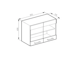 New Vicco Küchenglasschrank R-Line Glashängeschrank Anthrazit Landhaus/Weiß 80 cm Anthrazitgrau