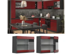 Küchenschränke<Vicco Küchenglasschrank R-Line Glashängeschrank /Anthrazit 80 cm J-Shape