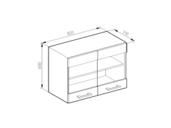 Küchenschränke<Vicco Küchenglasschrank R-Line Glashängeschrank /Anthrazit 80 cm J-Shape