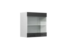 Küchenschränke<Vicco Küchenglasschrank R-Line Glashängeschrank Anthrazit Landhaus/Weiß 60 cm
