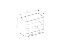 Küchenschränke<Vicco Küchenglasschrank R-Line Glashängeschrank Anthrazit Landhaus/Weiß 60 cm