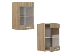 Küchenschränke<Vicco Küchenglasschrank R-Line Glashängeschrank Artisan-Eiche/Goldkraft Eiche 40 cm