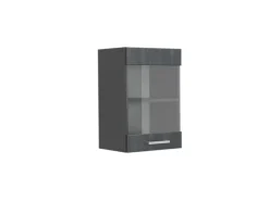 Küchenregale<Vicco Küchenglasschrank R-Line Glashängeschrank Schwarz Beton/Anthrazit 40 cm