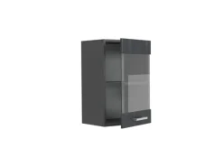 Küchenregale<Vicco Küchenglasschrank R-Line Glashängeschrank Schwarz Beton/Anthrazit 40 cm