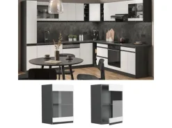Vicco Küchenglasschrank R-Line Glashängeschrank /Anthrazit 40 cm J-Shape< Küchenschränke