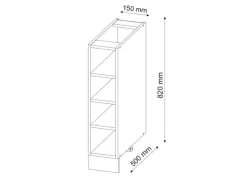 Küchenregale<Vicco Küchenregal Fame-Line Offener Küchenschrank / 15 cm ohne Arbeitsplatte