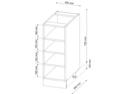 Vicco Küchenregal Fame-Line Offener Küchenschrank / 30 cm AP Marmor< Küchenregale