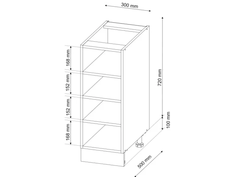 Vicco Küchenregal Fame-Line Offener Küchenschrank / 30 cm AP Marmor< Küchenregale