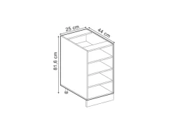 Clearance Vicco Küchenregal R-Line Offener Küchenschrank 25 cm ohne Arbeitsplatte Anthrazit