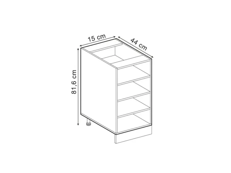 Sale Vicco Küchenregal R-Line Offener Küchenschrank 15 cm ohne Arbeitsplatte Anthrazit