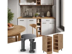 Küchenregale|Küchenschränke<Vicco Küchenregal R-Line Offener Küchenschrank Goldkraft 30 cm AP Marmor