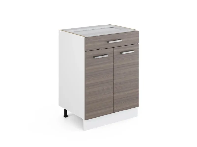 New Vicco Küchenschrank R-Line 60 cm mit Schublade ohne Arbeitsplatte Edelgrau