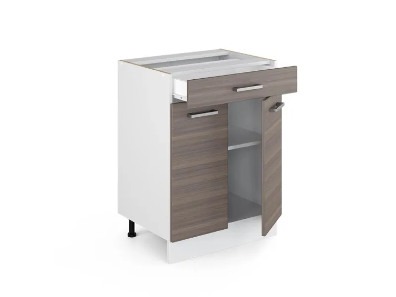 New Vicco Küchenschrank R-Line 60 cm mit Schublade ohne Arbeitsplatte Edelgrau