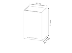 Outlet Vicco Küchenschränke Fame-Line Hängender Küchenschrank Gestreift 30 cm Schwarz