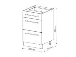 Vicco Küchenschränke Fame-Line Schubladenschrank für die Küche Hochglanz/Weiß< Küchenschränke