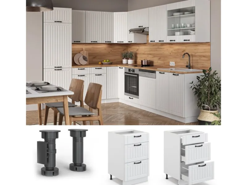 Vicco Küchenunterschrank Fame-Line Landhaus/ 50 cm ohne Arbeitsplatte< Küchenschränke