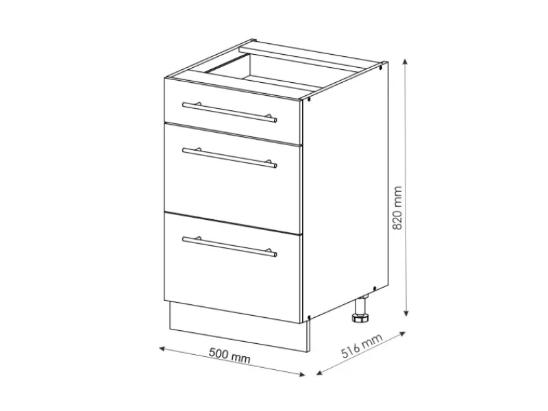 Vicco Küchenunterschrank Fame-Line Landhaus/ 50 cm ohne Arbeitsplatte< Küchenschränke