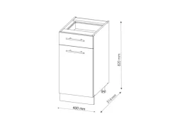 Online Vicco Küchenunterschrank Fame-Line Goldkraft /Anthrazit 40 cm ohne Arbeitsplatte Eiche