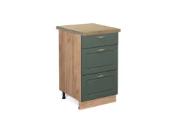 Vicco Küchenunterschrank Fame-Line Grün-Gold Landhaus/Goldkraft Eiche 50 cm AP Eiche< Küchenschränke