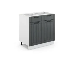 Vicco Küchenunterschrank Fame-Line Anthrazit/Weiß 80 cm ohne Arbeitsplatte< Küchenschränke