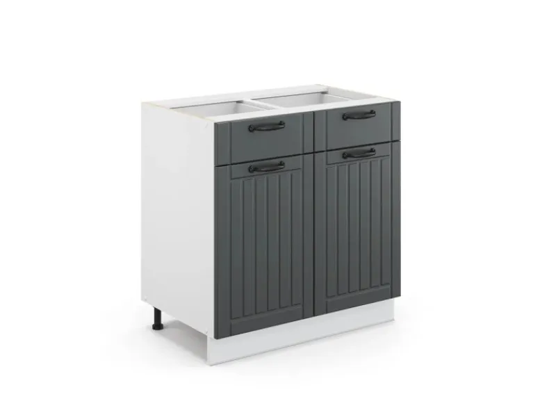 Vicco Küchenunterschrank Fame-Line Anthrazit/Weiß 80 cm ohne Arbeitsplatte< Küchenschränke