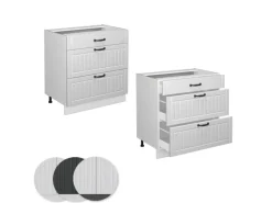 Vicco Küchenunterschrank Fame-Line Landhaus/ 80 cm mit 3 Schubladen ohne Arbeitsplatte< Küchenschränke
