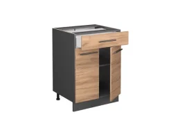 Küchenschränke<Vicco Küchenunterschrank Fame-Line Goldkraft /Anthrazit 60 cm mit Schublade AP