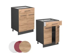 Küchenschränke<Vicco Küchenunterschrank Fame-Line Goldkraft /Anthrazit 60 cm mit Schublade AP