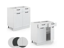 Küchenschränke<Vicco Küchenunterschrank Fame-Line Landhaus/ 80 cm ohne Arbeitsplatte