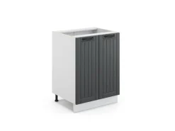 Discount Vicco Küchenunterschrank Fame-Line Anthrazit/Weiß 60 cm ohne Arbeitsplatte Anthrazitgrau