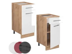 Küchenschränke<Vicco Küchenunterschrank Fame-Line Hochglanz/Goldkraft Eiche 40 cm AP Anthrazit