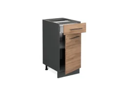 Outlet Vicco Küchenunterschrank Fame-Line Goldkraft /Anthrazit 40 cm AP Eiche